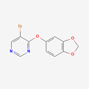 molecular formula C11H7BrN2O3 B1527955 4-(2H-1,3-benzodioxol-5-yloxy)-5-bromopyrimidine CAS No. 1541474-20-7