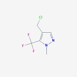 molecular formula C6H6ClF3N2 B1527957 4-(chloromethyl)-1-methyl-5-(trifluoromethyl)-1H-pyrazole CAS No. 1384429-36-0