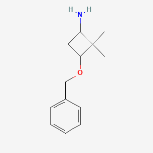 molecular formula C13H19NO B1527961 3-(Benzyloxy)-2,2-dimethylcyclobutan-1-amine CAS No. 1518855-39-4