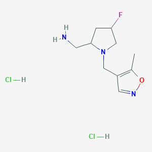 (4-Fluoro-1-((5-methylisoxazol-4-yl)methyl)pyrrolidin-2-yl)methanamine dihydrochloride