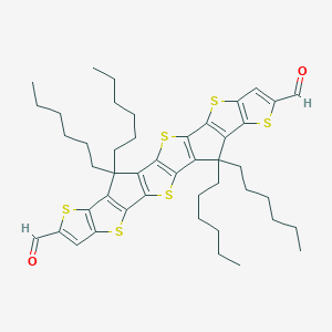 3,3,16,16-tetrahexyl-6,10,13,19,23,26-hexathiaoctacyclo[12.12.0.02,12.04,11.05,9.015,25.017,24.018,22]hexacosa-1(14),2(12),4(11),5(9),7,15(25),17(24),18(22),20-nonaene-7,20-dicarbaldehyde