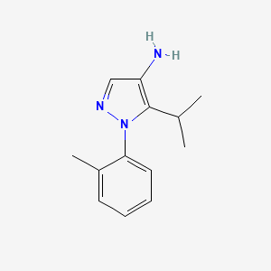 molecular formula C13H17N3 B1527983 1-(2-methylphenyl)-5-(propan-2-yl)-1H-pyrazol-4-amine CAS No. 1245007-64-0