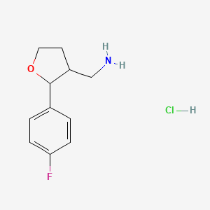 (2-(4-Fluorophenyl)tetrahydrofuran-3-yl)methanamine hydrochloride