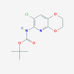 molecular formula C12H15ClN2O4 B1527986 Tert-butyl (7-chloro-2,3-dihydro-[1,4]dioxino[2,3-B]pyridin-6-YL)carbamate CAS No. 1346446-94-3