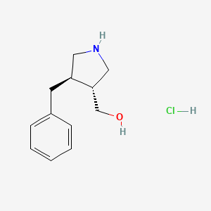 molecular formula C12H18ClNO B15279872 ((3R,4R)-4-Benzylpyrrolidin-3-yl)methanol hydrochloride 