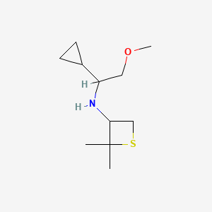 molecular formula C11H21NOS B15279897 N-(1-Cyclopropyl-2-methoxyethyl)-2,2-dimethylthietan-3-amine 