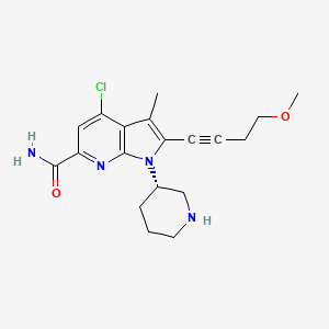 (S)-4-Chloro-2-(4-methoxybut-1-yn-1-yl)-3-methyl-1-(piperidin-3-yl)-1H-pyrrolo[2,3-b]pyridine-6-carboxamide