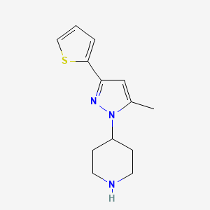 4-(5-methyl-3-(thiophen-2-yl)-1H-pyrazol-1-yl)piperidine