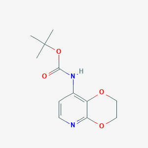 molecular formula C12H16N2O4 B1527996 tert-Butyl (2,3-dihydro-[1,4]dioxino[2,3-b]pyridin-8-yl)carbamate CAS No. 1346447-37-7