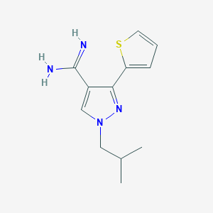 1-isobutyl-3-(thiophen-2-yl)-1H-pyrazole-4-carboximidamide