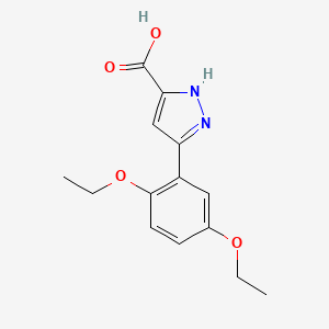 molecular formula C14H16N2O4 B15280002 3-(2,5-diethoxyphenyl)-1H-pyrazole-5-carboxylic acid 