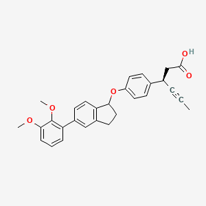 (3R)-3-(4-((5-(2,3-Dimethoxyphenyl)-2,3-dihydro-1H-inden-1-yl)oxy)phenyl)hex-4-ynoic acid