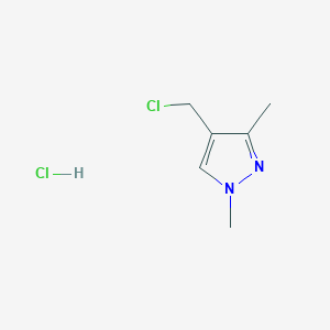 molecular formula C6H10Cl2N2 B1528006 4-(Chloromethyl)-1,3-dimethyl-1H-pyrazole hydrochloride CAS No. 1390654-10-0
