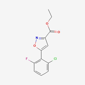 molecular formula C12H9ClFNO3 B15280080 Ethyl 5-(2-Chloro-6-fluorophenyl)isoxazole-3-carboxylate 