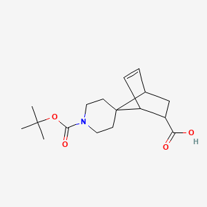molecular formula C17H25NO4 B1528020 1'-(tert-Butoxycarbonyl)-spiro[bicyclo[2.2.1]-hept[2]ene-7,4'-piperidine]-5-carboxylic acid CAS No. 1251015-75-4
