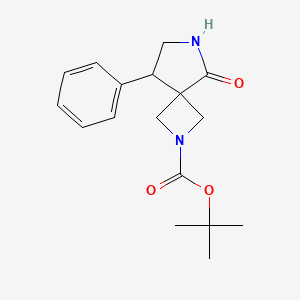molecular formula C17H22N2O3 B1528030 5-Oxo-8-phenyl-2,6-diaza-spiro[3.4]octane-2-carboxylic acid tert-butyl ester CAS No. 1251000-17-5