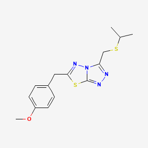 4-({3-[(Isopropylsulfanyl)methyl][1,2,4]triazolo[3,4-b][1,3,4]thiadiazol-6-yl}methyl)phenyl methyl ether