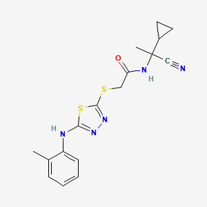 N-(1-Cyano-1-cyclopropylethyl)-2-((5-(o-tolylamino)-1,3,4-thiadiazol-2-yl)thio)acetamide