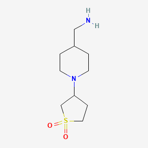 molecular formula C10H20N2O2S B15280329 3-(4-(Aminomethyl)piperidin-1-yl)tetrahydrothiophene 1,1-dioxide 