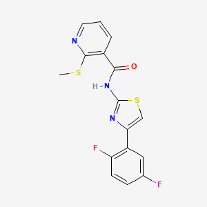 N-(4-(2,5-Difluorophenyl)thiazol-2-yl)-2-(methylthio)nicotinamide