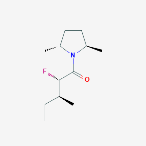 B152804 Pyrrolidine, 1-(2-fluoro-3-methyl-1-oxo-4-pentenyl)-2,5-dimethyl-, [2R-[1(2S*,3S*),2alpha,5beta]]- ( CAS No. 136734-67-3
