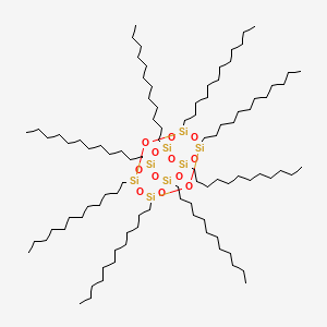1,3,5,7,9,11,13,15-Octadodecyl-2,4,6,8,10,12,14,16,17,18,19,20-dodecaoxa-1,3,5,7,9,11,13,15-octasilapentacyclo[9.5.1.13,9.15,15.17,13]icosane
