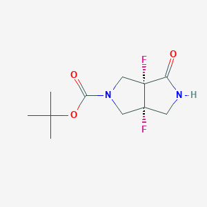 molecular formula C11H16F2N2O3 B1528046 顺式-叔丁基 3A,6A-二氟-4-氧代六氢吡咯并[3,4-C]吡咯-2(1H)-羧酸酯 CAS No. 1341039-32-4