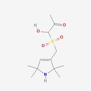 molecular formula C12H21NO4S B15280493 1-Hydroxy-1-(((2,2,5,5-tetramethyl-2,5-dihydro-1H-pyrrol-3-yl)methyl)sulfonyl)propan-2-one 