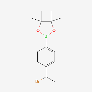 molecular formula C14H20BBrO2 B1528075 2-(4-(1-Bromoethyl)phenyl)-4,4,5,5-tetramethyl-1,3,2-dioxaborolane CAS No. 1422655-36-4
