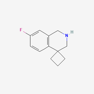 molecular formula C12H14FN B1528078 7'-氟-2',3'-二氢-1'H-螺[环丁烷-1,4'-异喹啉] CAS No. 1283718-61-5