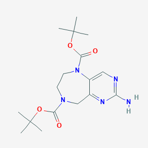Di-tert-butyl 2-amino-6,7-dihydro-5H-pyrimido[5,4-e][1,4]diazepine-5,8(9H)-dicarboxylate