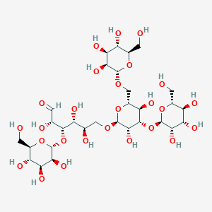 molecular formula C30H52O26 B1528084 (2S,3S,4R,5R)-6-[(2S,3S,4S,5R,6R)-3,5-Dihydroxy-4-[(2R,3S,4S,5S,6R)-3,4,5-trihydroxy-6-(hydroxymethyl)oxan-2-yl]oxy-6-[[(2R,3S,4S,5S,6R)-3,4,5-trihydroxy-6-(hydroxymethyl)oxan-2-yl]oxymethyl]oxan-2-yl]oxy-2,4,5-trihydroxy-3-[(2R,3S,4S,5S,6R)-3,4,5-trihydroxy-6-(hydroxymethyl)oxan-2-yl]oxyhexanal CAS No. 112828-69-0
