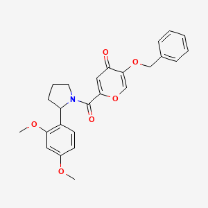 5-(benzyloxy)-2-{[2-(2,4-dimethoxyphenyl)-1-pyrrolidinyl]carbonyl}-4H-pyran-4-one