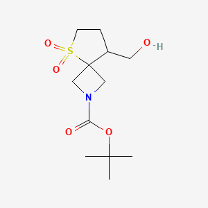 molecular formula C12H21NO5S B1528091 Tert-butyl 8-(hydroxymethyl)-5-thia-2-azaspiro[3.4]octane-2-carboxylate 5,5-dioxide CAS No. 1373029-18-5