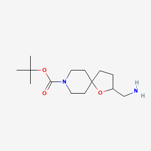 molecular formula C14H26N2O3 B1528097 叔丁基 2-(氨基甲基)-1-氧杂-8-氮杂螺[4.5]癸烷-8-羧酸酯 CAS No. 1160246-90-1