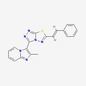 2-methyl-3-{6-[(E)-2-phenylethenyl][1,2,4]triazolo[3,4-b][1,3,4]thiadiazol-3-yl}imidazo[1,2-a]pyridine