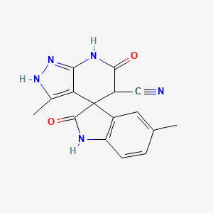 3',5-Dimethyl-1,2,2',5',6',7'-hexahydro-2,6'-dioxospiro(indole-3,4'-pyrazolo[3,4-b]pyridine)-5'-carbonitrile