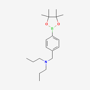 molecular formula C19H32BNO2 B1528115 Dipropyl({[4-(tetramethyl-1,3,2-dioxaborolan-2-yl)phenyl]methyl})amine CAS No. 1454653-64-5