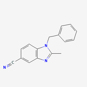 molecular formula C16H13N3 B1528145 1-Benzyl-2-methyl-1,3-benzodiazole-5-carbonitrile CAS No. 1403483-72-6