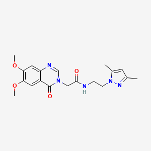 2-(6,7-dimethoxy-4-oxoquinazolin-3(4H)-yl)-N-[2-(3,5-dimethyl-1H-pyrazol-1-yl)ethyl]acetamide