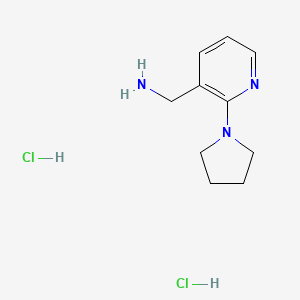 molecular formula C10H17Cl2N3 B1528155 (2-(Pyrrolidin-1-yl)pyridin-3-yl)methanamine dihydrochloride CAS No. 1158468-26-8