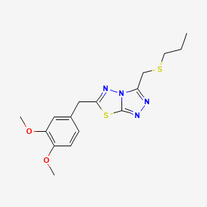 6-(3,4-Dimethoxybenzyl)-3-[(propylsulfanyl)methyl][1,2,4]triazolo[3,4-b][1,3,4]thiadiazole