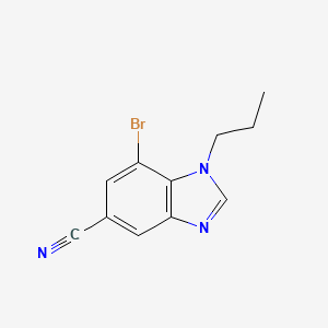 molecular formula C11H10BrN3 B1528170 7-Bromo-1-propyl-1,3-benzodiazole-5-carbonitrile CAS No. 1426958-45-3