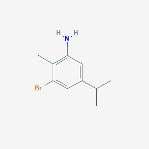 molecular formula C10H14BrN B1528176 3-Bromo-5-isopropyl-2-methylbenzenamine CAS No. 855832-53-0