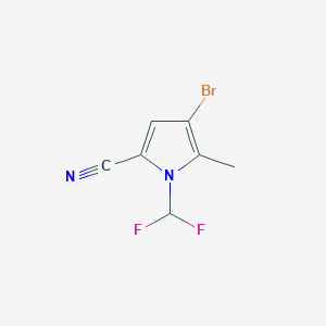 molecular formula C7H5BrF2N2 B1528181 4-bromo-1-(difluoromethyl)-5-methyl-1H-pyrrole-2-carbonitrile CAS No. 1559064-11-7