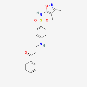 molecular formula C21H23N3O4S B15281890 N-(3,4-dimethyl-5-isoxazolyl)-4-{[3-(4-methylphenyl)-3-oxopropyl]amino}benzenesulfonamide 