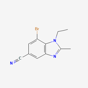 molecular formula C11H10BrN3 B1528195 7-溴-1-乙基-2-甲基苯并二唑-5-腈 CAS No. 1420800-19-6