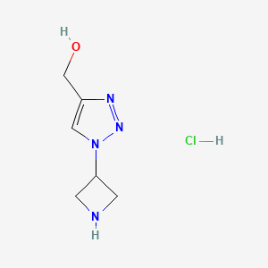 molecular formula C6H11ClN4O B1528204 (1-氮杂环丁-3-基-1H-1,2,3-三唑-4-基)甲醇盐酸盐 CAS No. 1864063-28-4