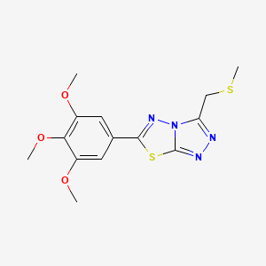 3-[(Methylsulfanyl)methyl]-6-(3,4,5-trimethoxyphenyl)[1,2,4]triazolo[3,4-b][1,3,4]thiadiazole