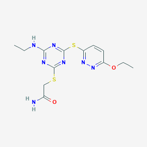 2-[4-(6-Ethoxy-pyridazin-3-ylsulfanyl)-6-ethylamino-[1,3,5]triazin-2-ylsulfanyl]-acetamide